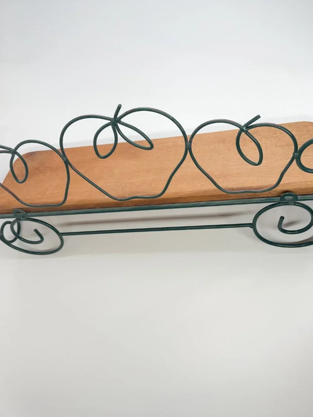 Vtg Wood Metal Apple Wall Shelf Cottagecore Farmhouse Farm Country Teacher